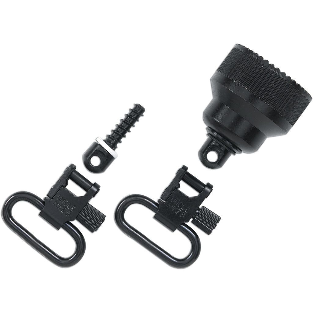 Uncle Mike's QD Swivels in Remington 870 20 ga. 1 in. Cap Blued - Front View