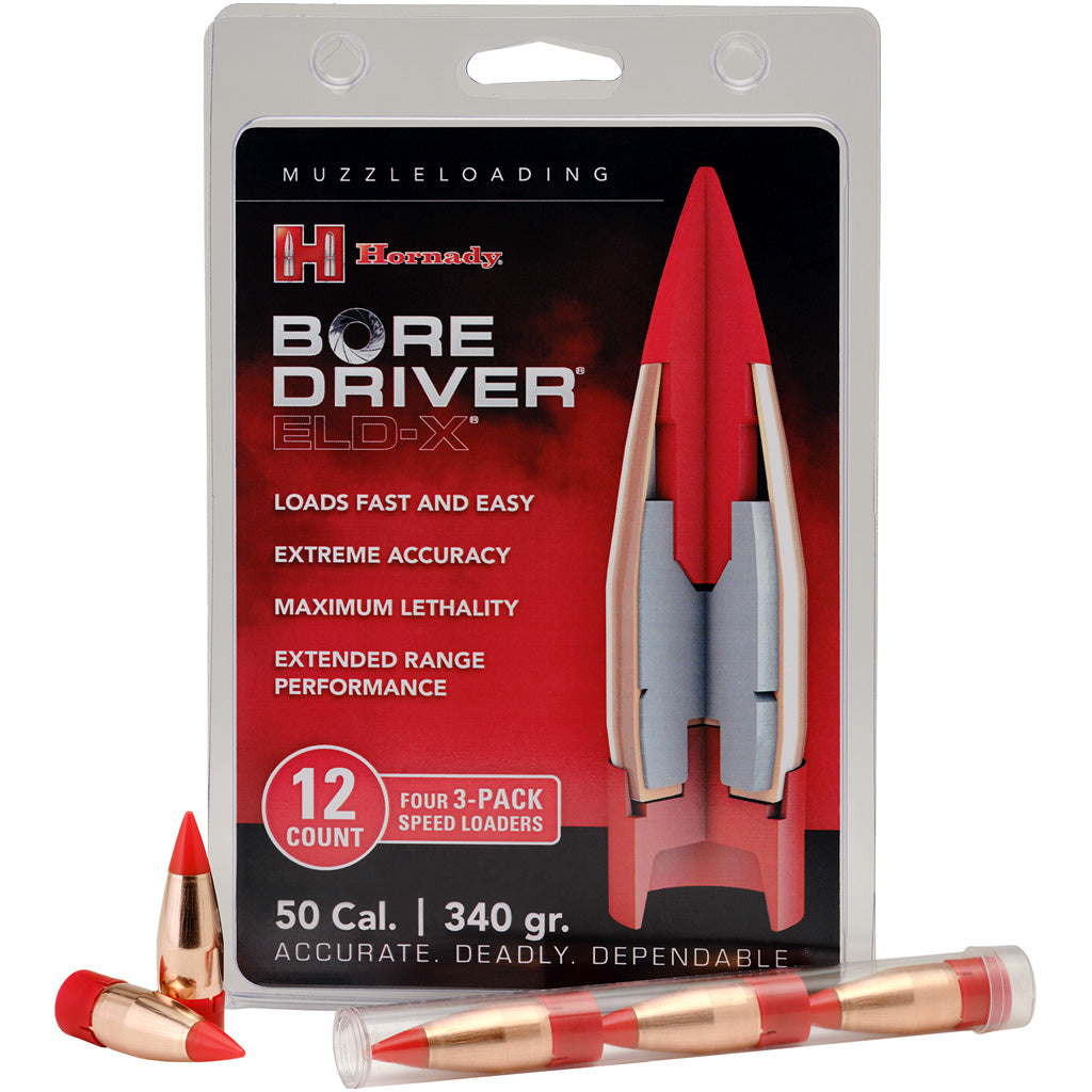 Hornady Bore Driver Muzzleloader Bullet in 50 cal. 340 gr. Bore Driver ELD-X 12 rd. - Front View
