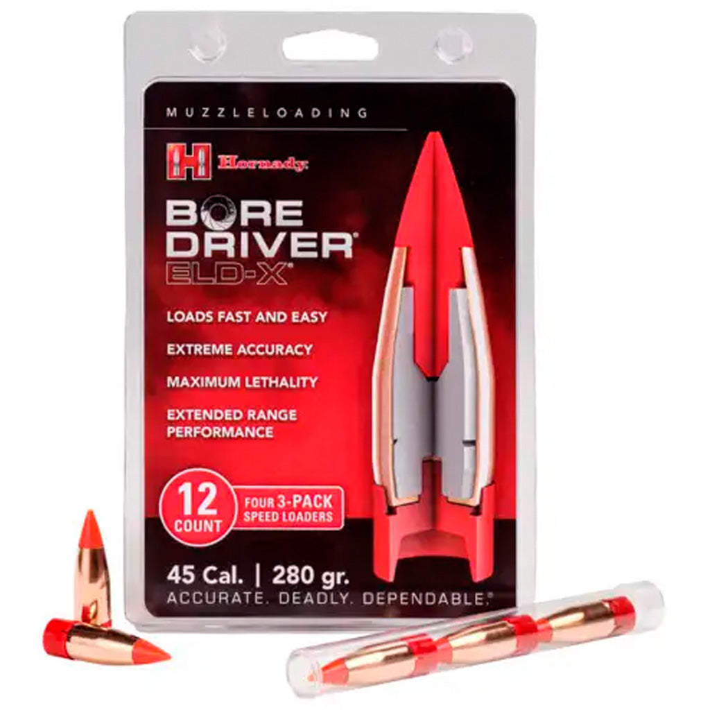 Hornady Bore Driver Muzzleloader Bullet in 45 cal. 280 gr. Bore Driver ELD-X 12 rd. - Front View