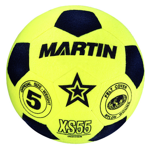 Martin Sports Indoor Soccer Ball, Nylon Cloth Cover in Size 5 - Front View
