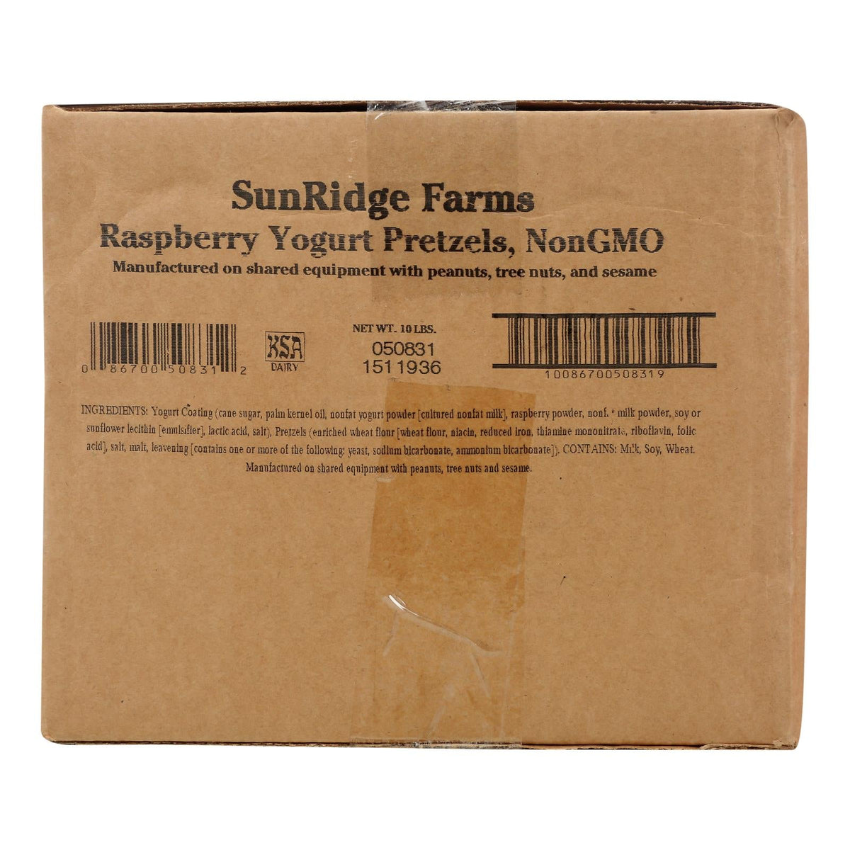 Sunridge Farms All Natural Raspberry Yogurt Pretzels, 10 lb (Bulk)