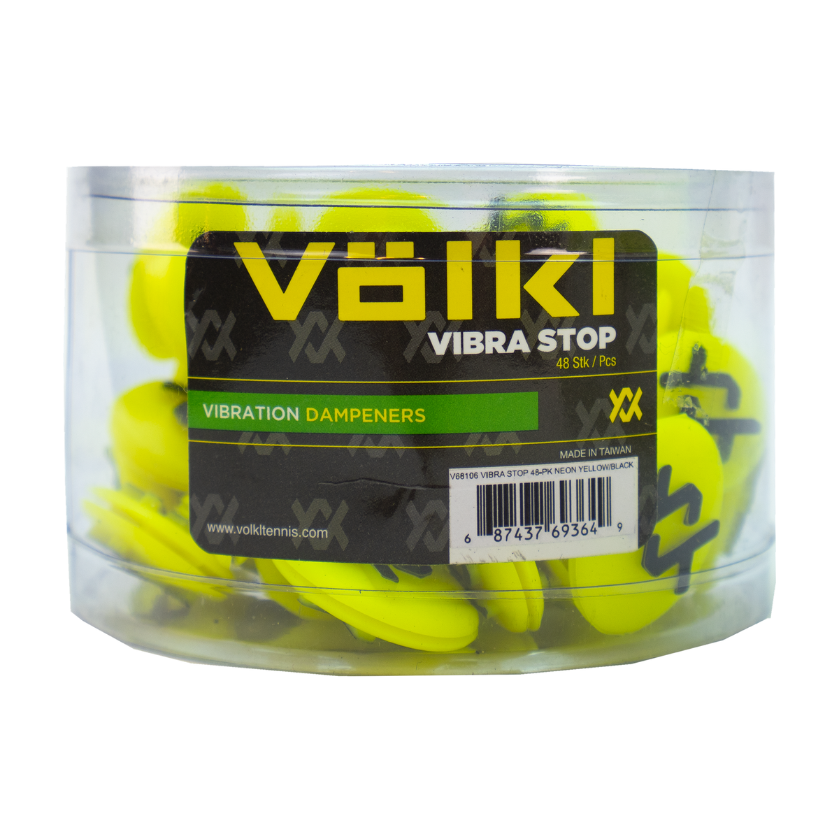 Volkl Vibrastop 48 Pc Jar Neon Yellow/Black Tennis Vibration Dampener product image