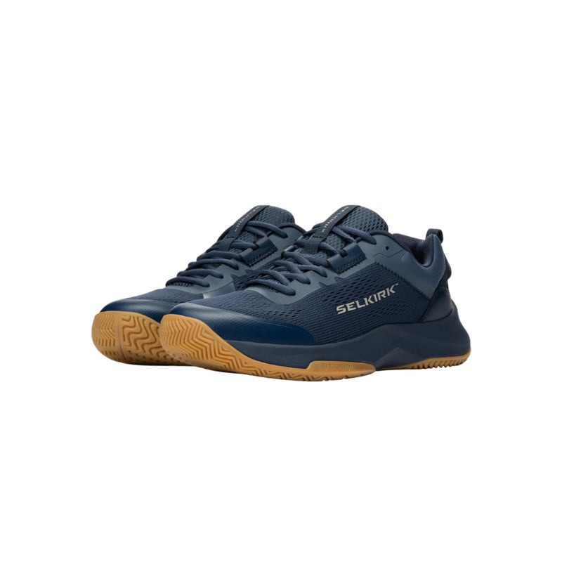 Selkirk Sport men’s CourtStrike pickleball shoes with lace-up closure, cushioned sole, and low-profile athletic design, shown as a pair.