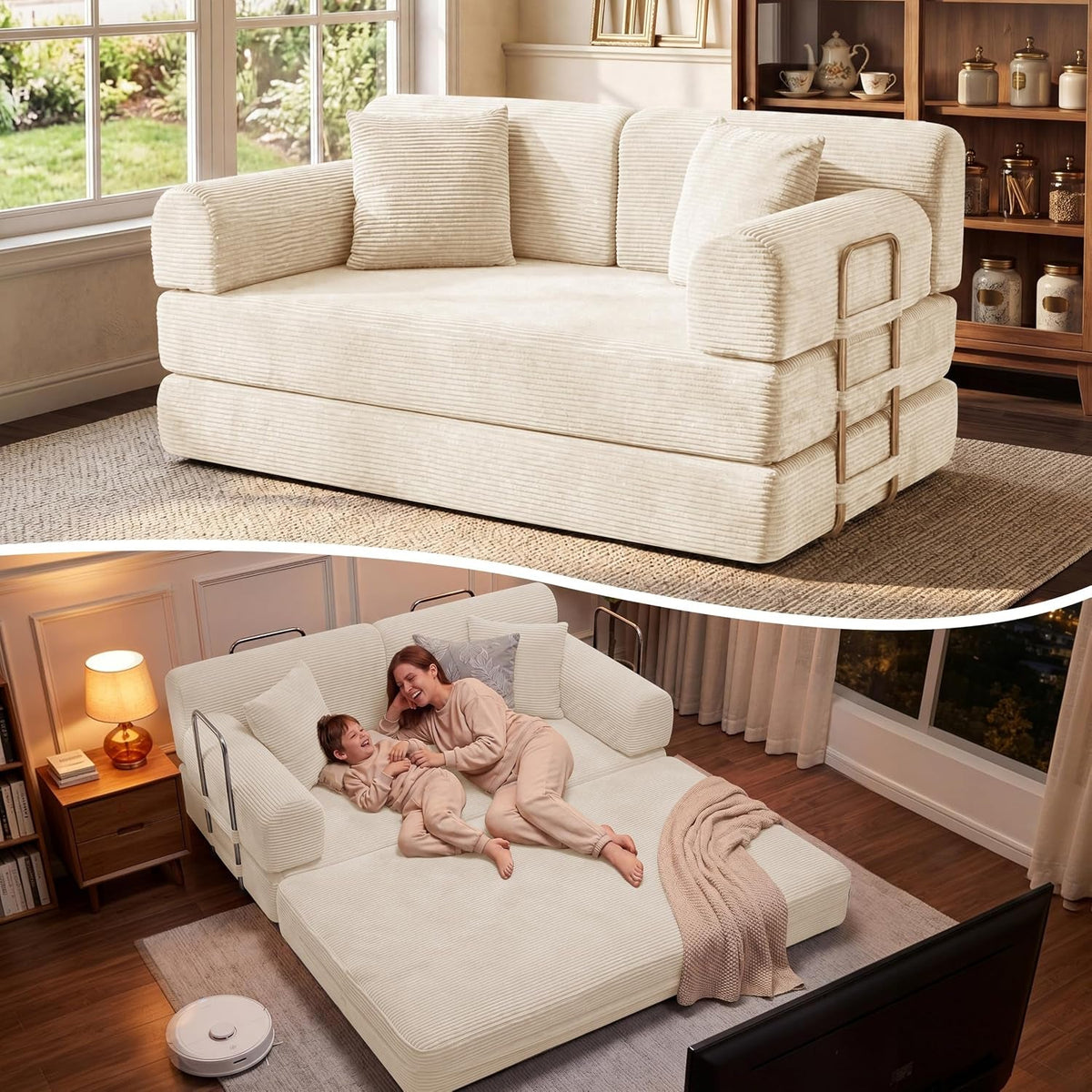 Convertible Loveseat Sofa Bed with Modular Layout - View 2