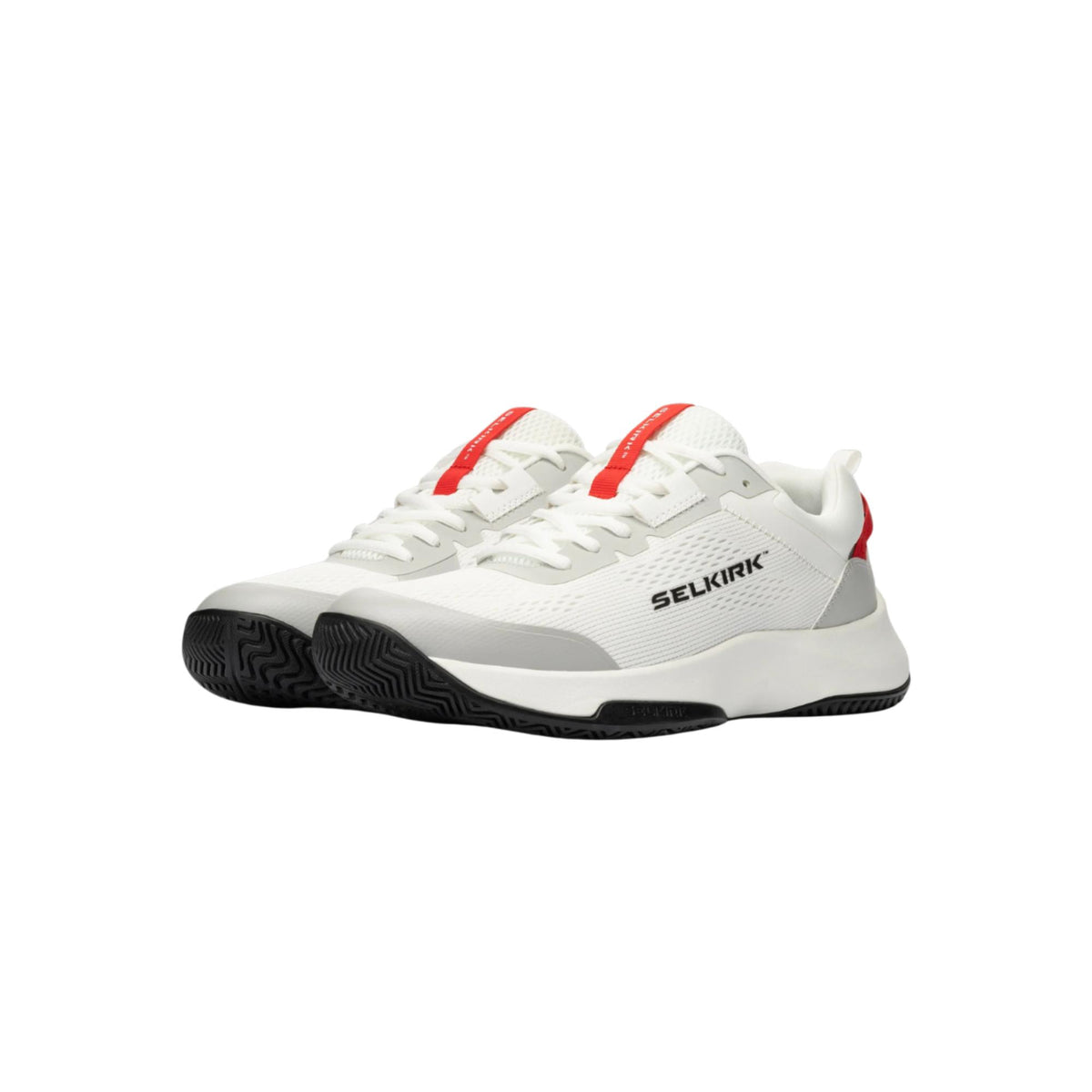 Selkirk Sport men’s CourtStrike pickleball shoes with lace-up closure, cushioned sole, and low-profile athletic design, shown as a pair.