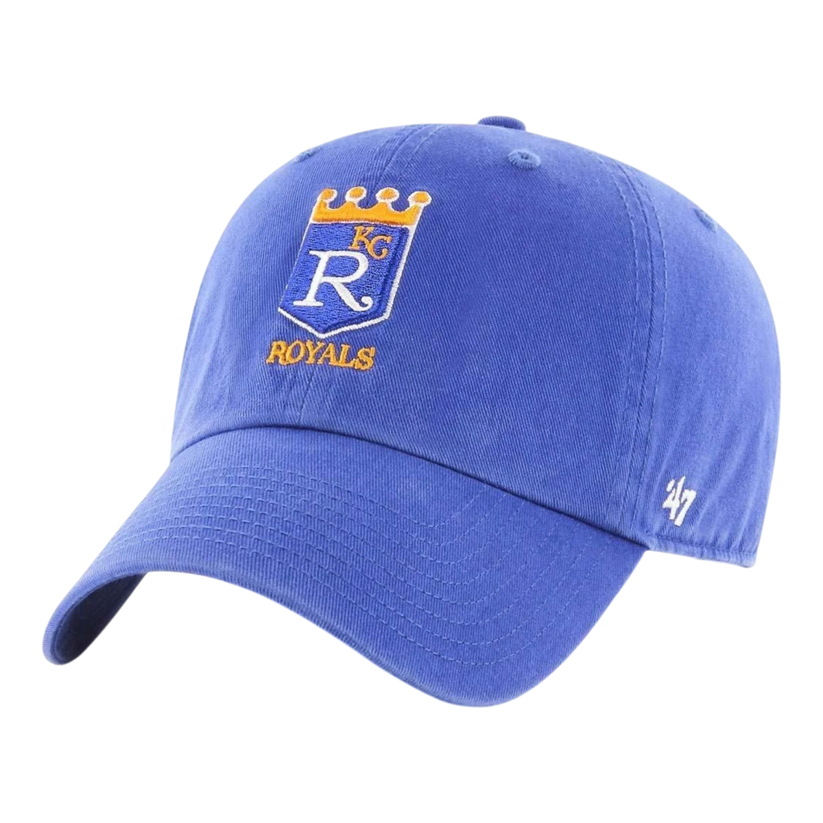 47 Brand Clean Up Kansas City Royals Cooperstown Men's Strapback Hat — Royal Blue Adjustable Cap