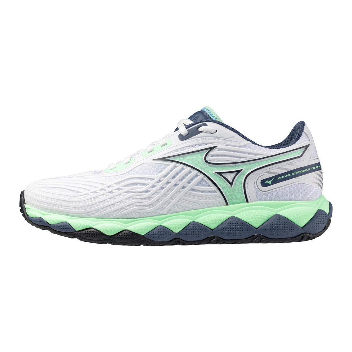 Mizuno Wave Enforce Tour 2 AC Men's Tennis Shoe in White-Neo Mint - product image