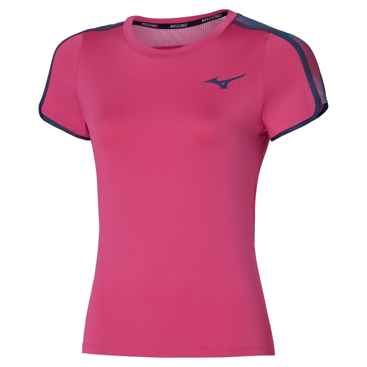 Mizuno Women's Printed Tennis Tee in Fuchsia Purple - product image