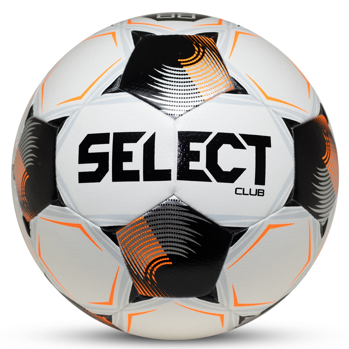 Select Club v26 Soccer Ball, Dual Bonded Youth and Adult Sizes in White/Black - Front View