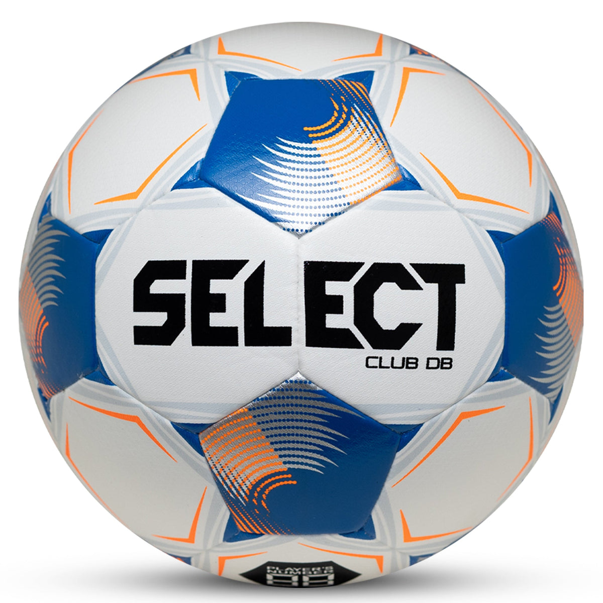 Select Club v26 Soccer Ball, Dual Bonded Youth and Adult Sizes in White/Blue - Front View