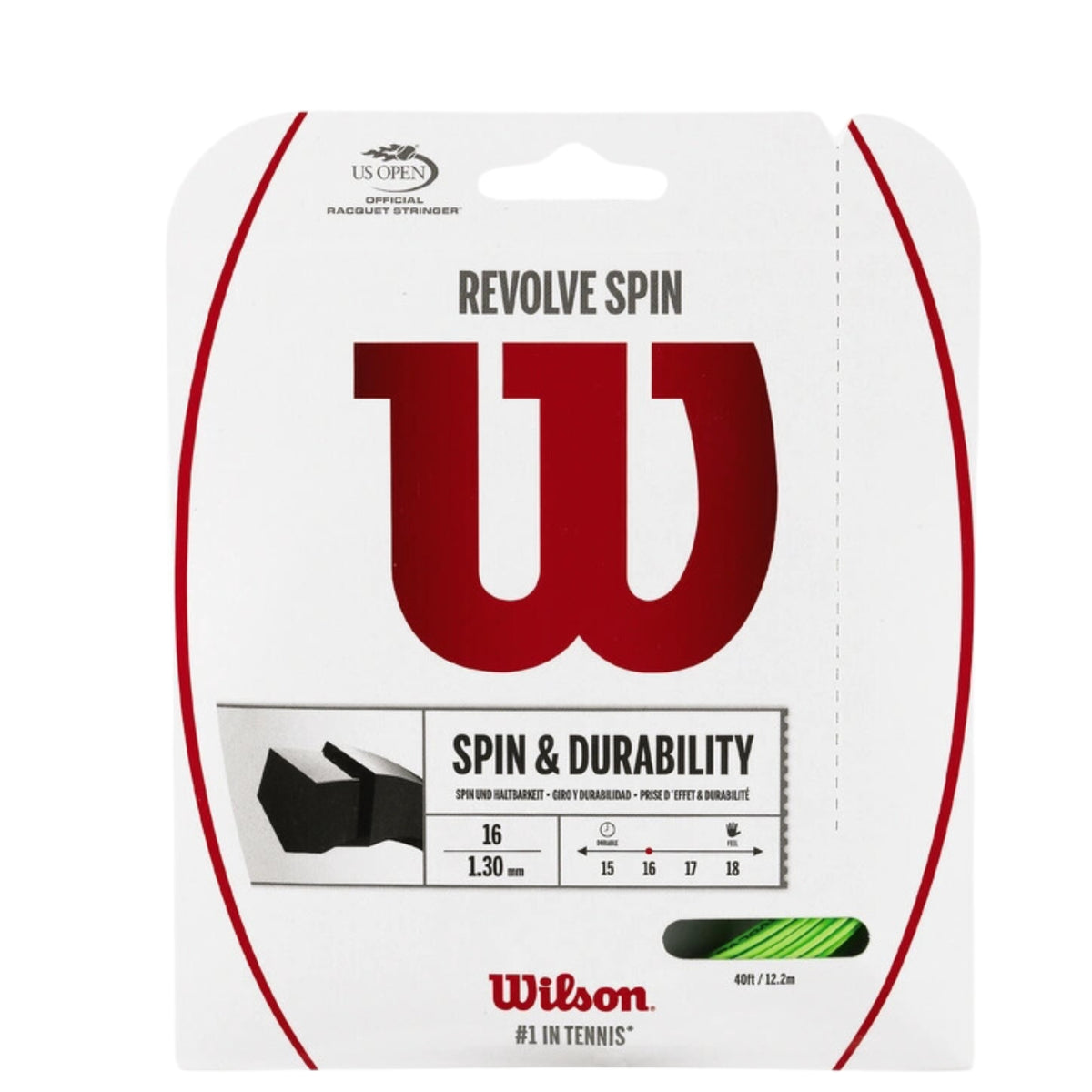 Wilson Revolve Spin 16 Tennis String - Set - Green