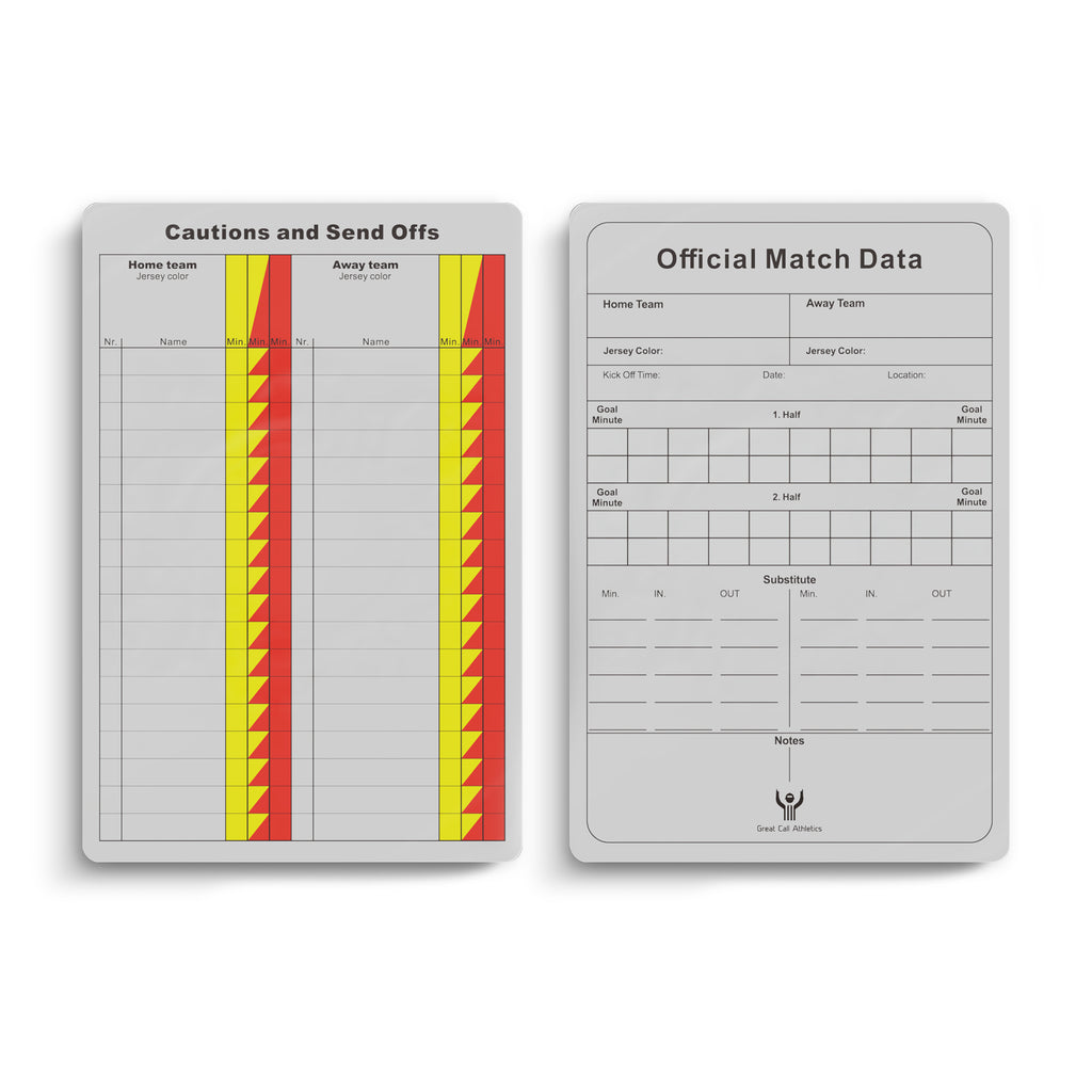 Soccer Referee Game Cards Pro | 50 Pack | Double Sided Thick Print Mat ...