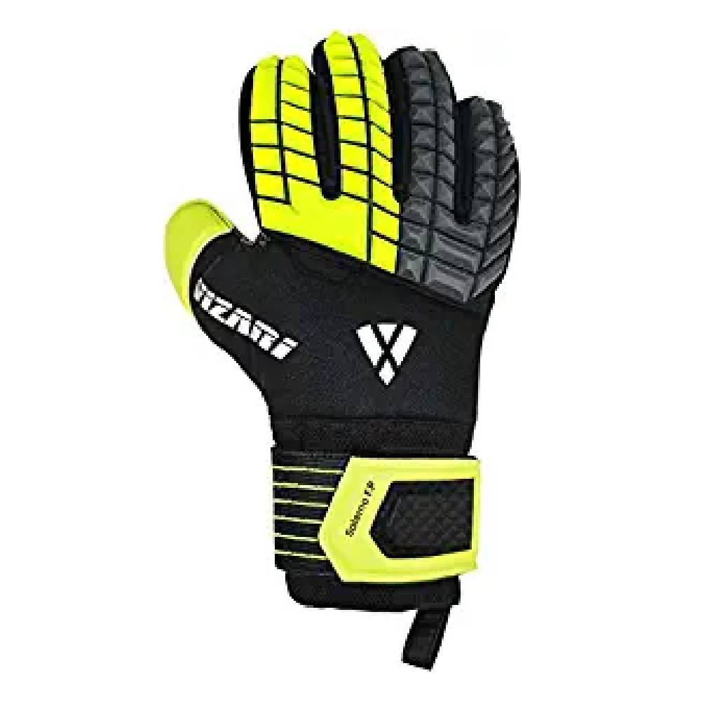 Vizari Salerno F.P. Goalkeeper Gloves W/ Finger Support Protection – Black/Yellow/Grey