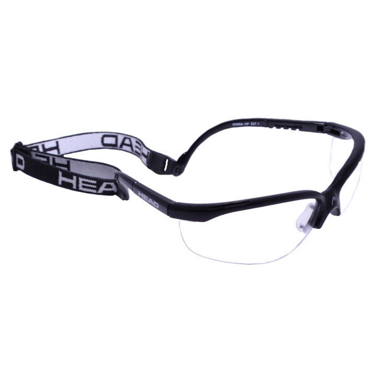 Racquetball goggles from head for racquet sports