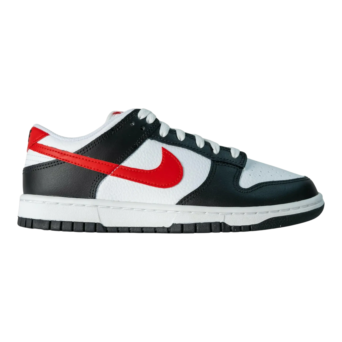 Nike Dunk Low Retro Men's Sneakers — Black/University Red-White Leather Low-Top