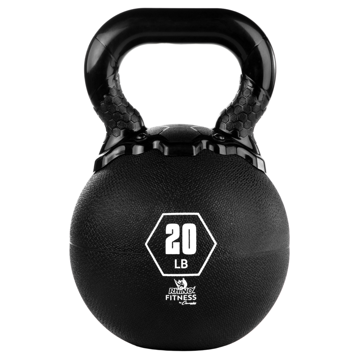 Rhino Fitness Rubber Coated Kettlebell in 20 lb - Front View