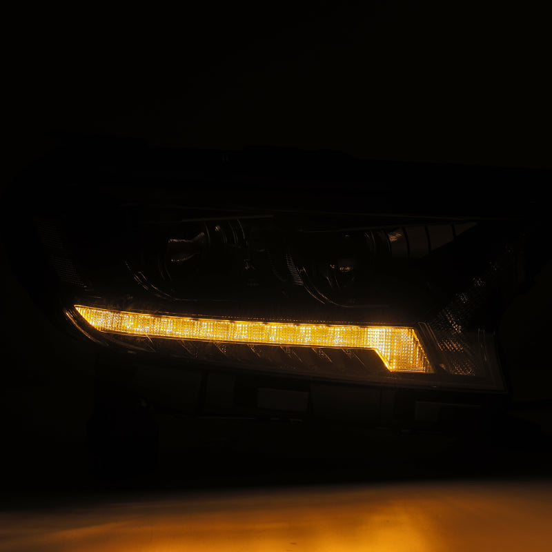 AlphaRex 19-21 Ford Ranger LUXX LED Proj Headlights Plank Style Alpha Black w/Seq Signal/DRL - View 3