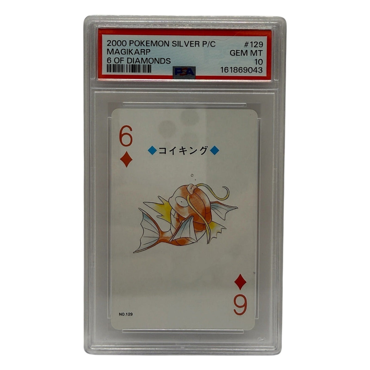 2000 Pokémon Silver Playing Cards Magikarp 6 of Diamonds #129 PSA 10 GEM MINT