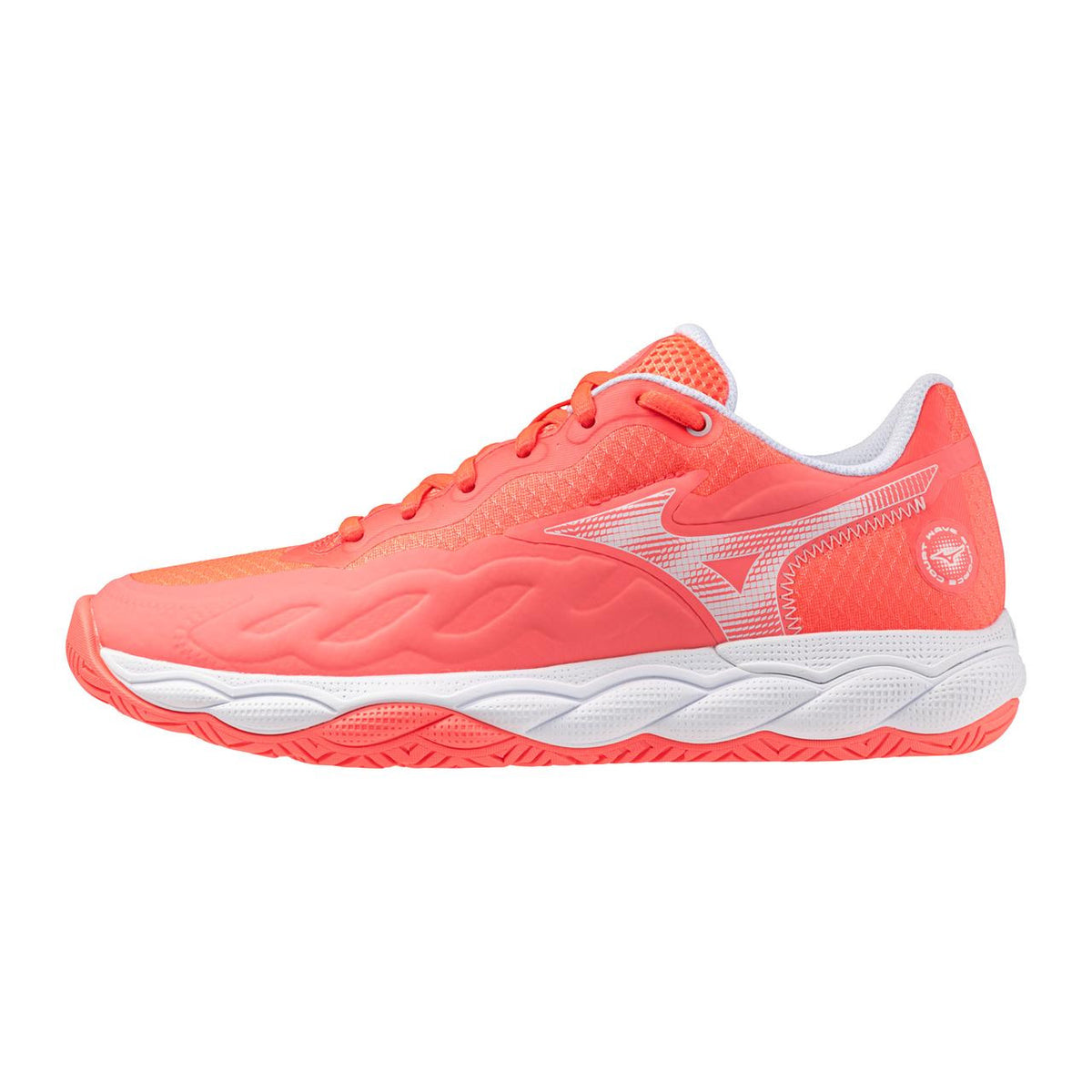 Mizuno Wave Enforce Court AC Women's Tennis Shoe in Striking Coral-White - product image
