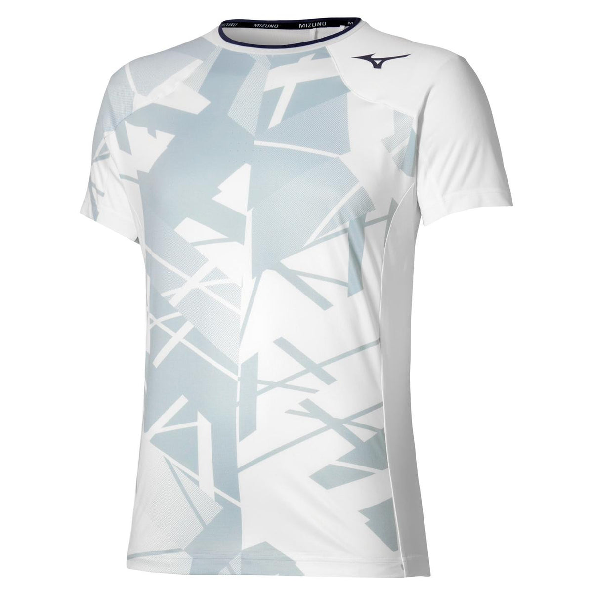 Mizuno Men's Shadow Graphic Tennis Tee in White-Grey - product image