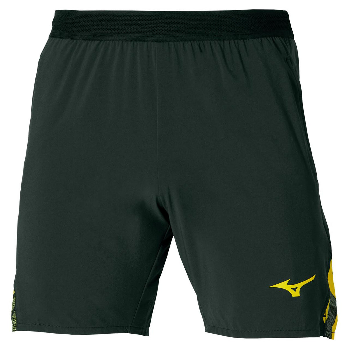 Mizuno Men's 8-Inch Amplify Tennis Short in Black-Vibrant Yellow - product image