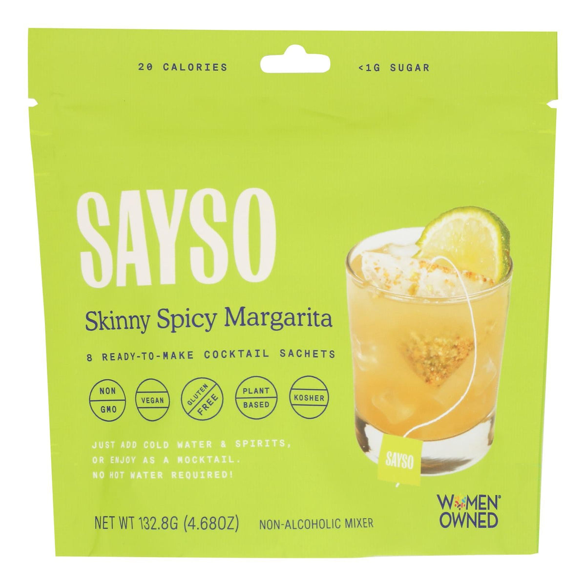 Sayso Organic Skinny Spicy Margarita, 4.68 oz (Case of 6)