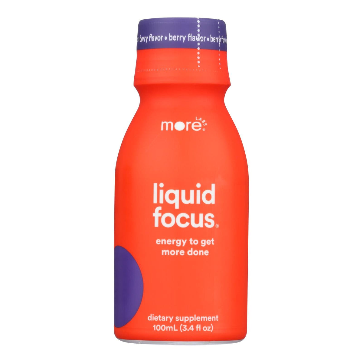 More Labs Focus Berry Liquid Shot, 3.4 fl oz (Case of 6)
