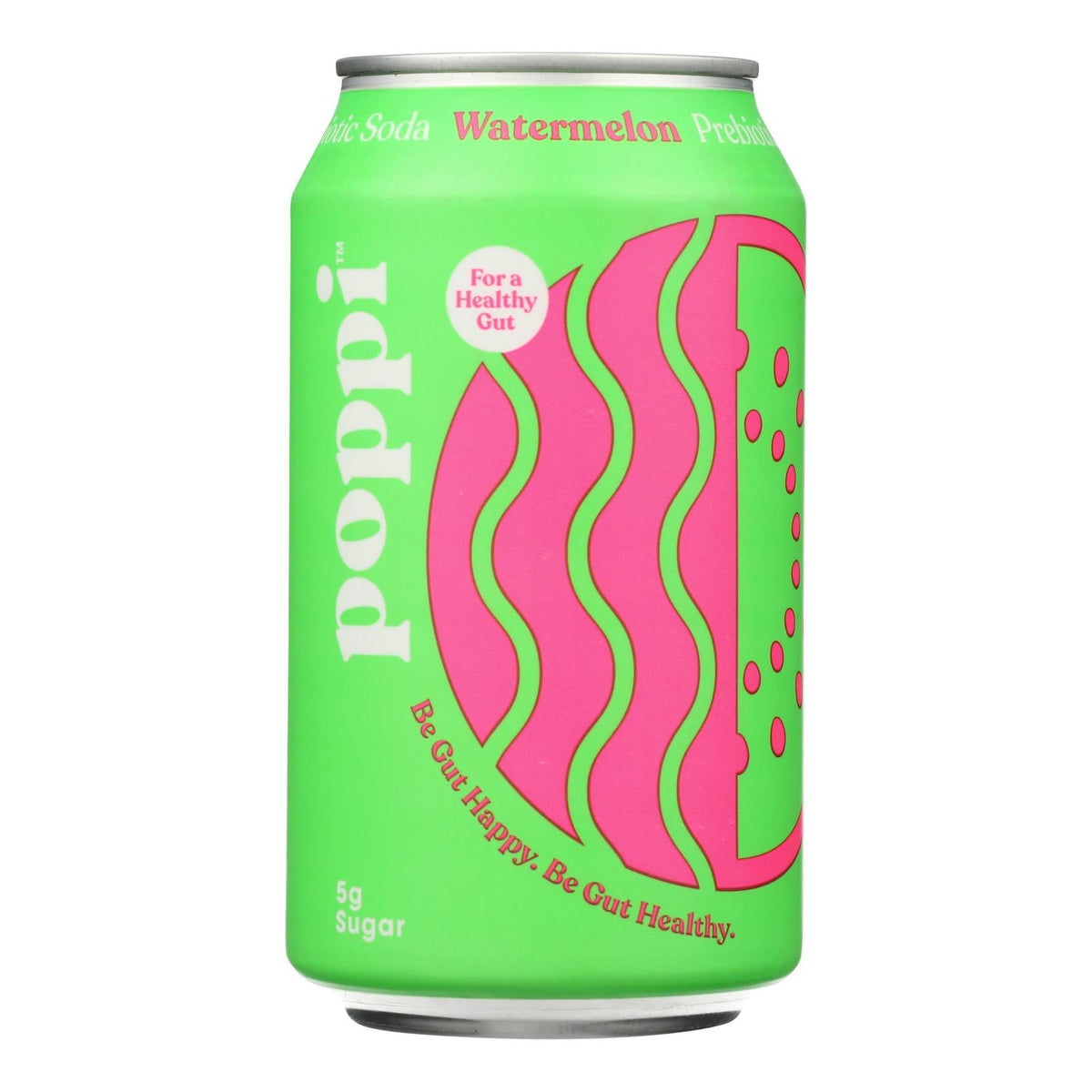 Poppi Watermelon Prebiotic Soda, 12 fl oz (Case of 12)
