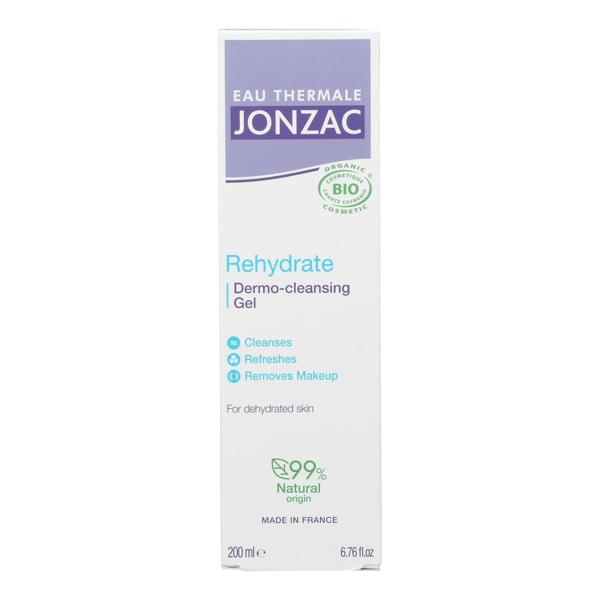 Eau Thermale Jonzac Organic Dermo-Cleansing Gel, 6.76 fl oz (Case of 6)