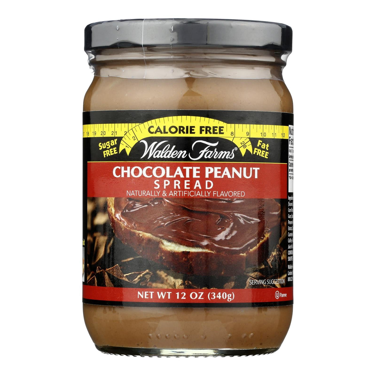 Walden Farms Calorie Free Chocolate Peanut Spread, 12 oz (Case of 6)