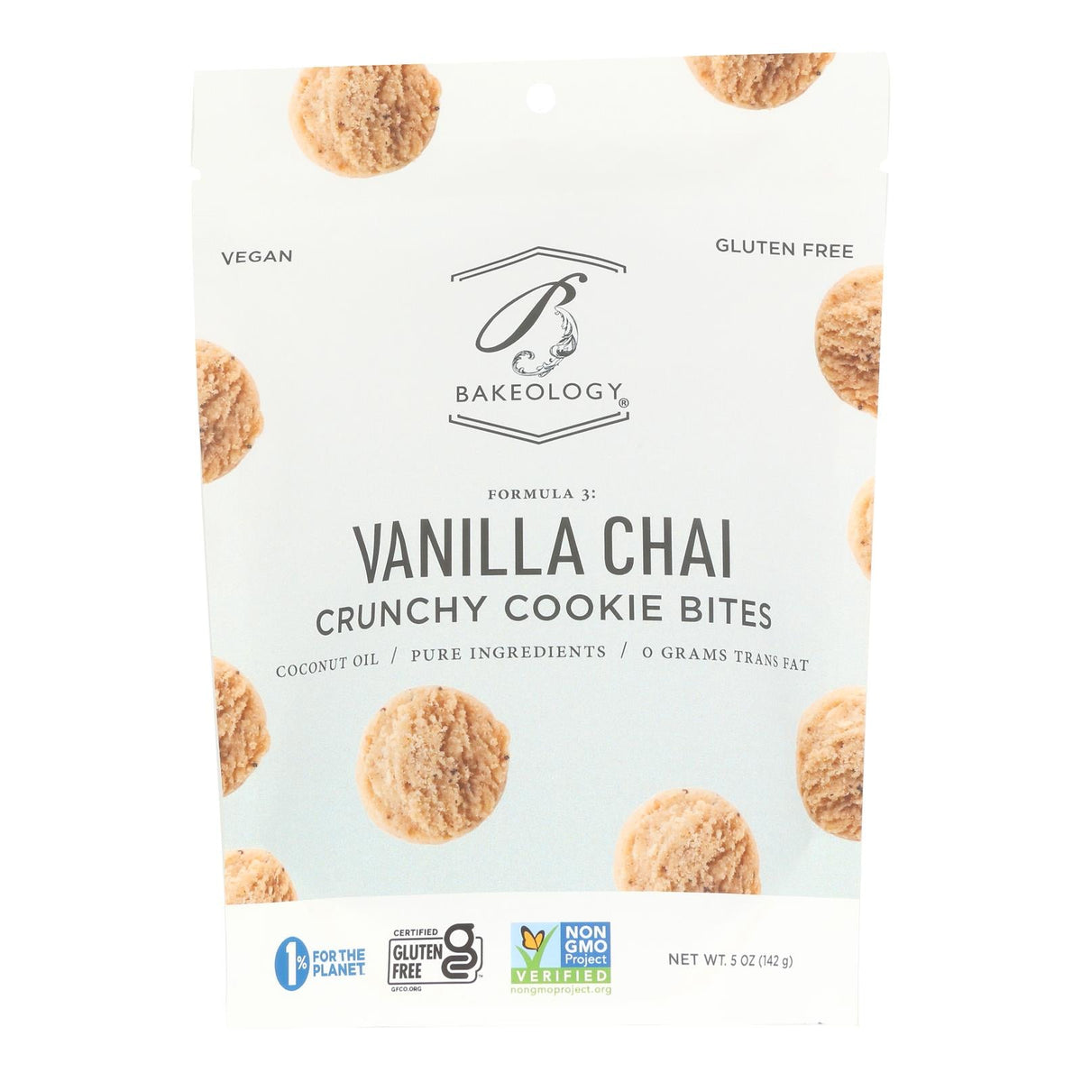 Bakeology Gluten-Free Vanilla Chai Cookie Bites, 5 oz (Case of 8)