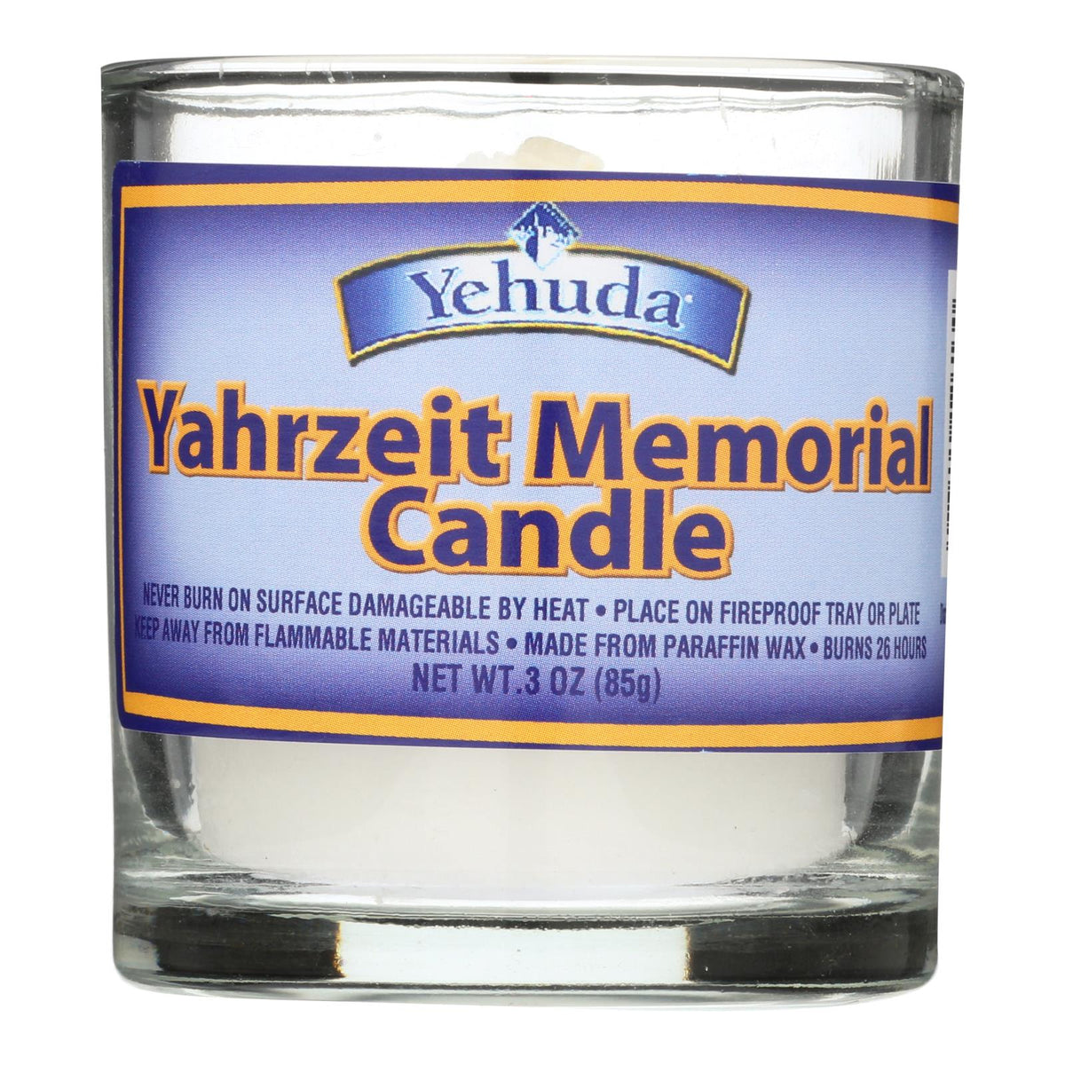Yehuda Matzo Candle Tumbler Glass - Case Of 24