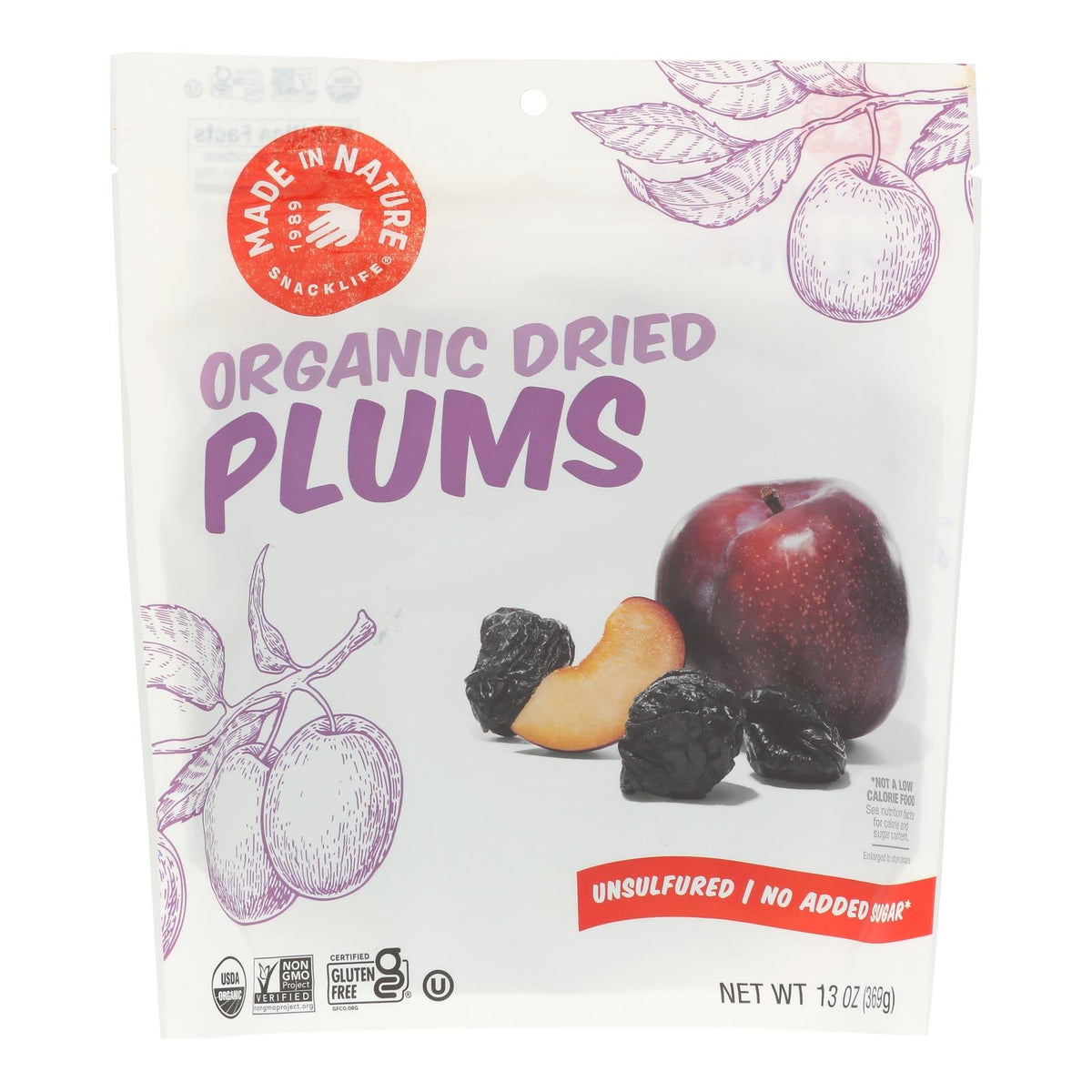 Made In Nature Organic Dried Plums, 13 oz (Case of 6)