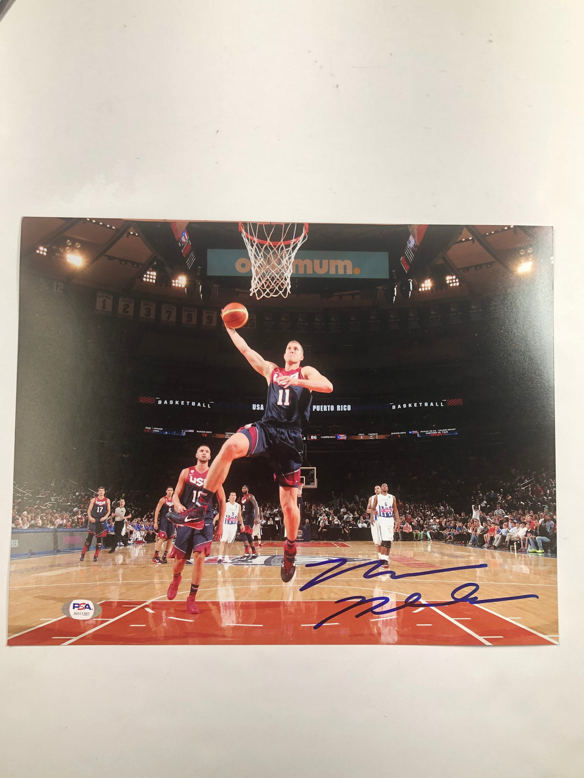 Mason Plumlee signed 11x14 photo PSA/DNA Team USA Autographed