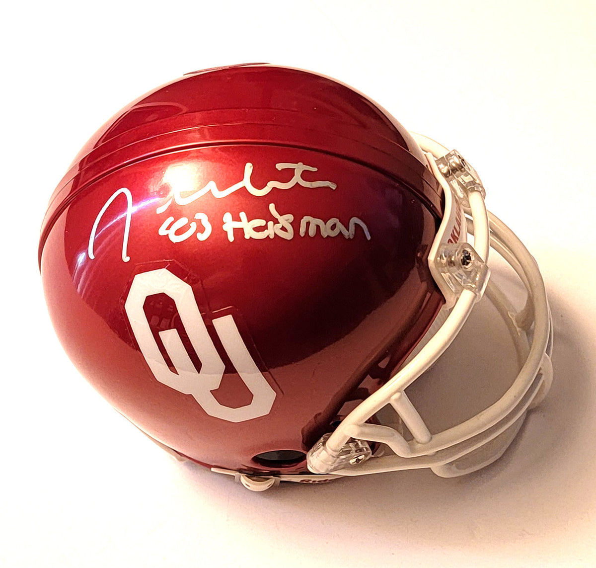 Jason White Autographed Oklahoma Sooners Mini Helmet W/ 03 Heisman Beckett Authenticated