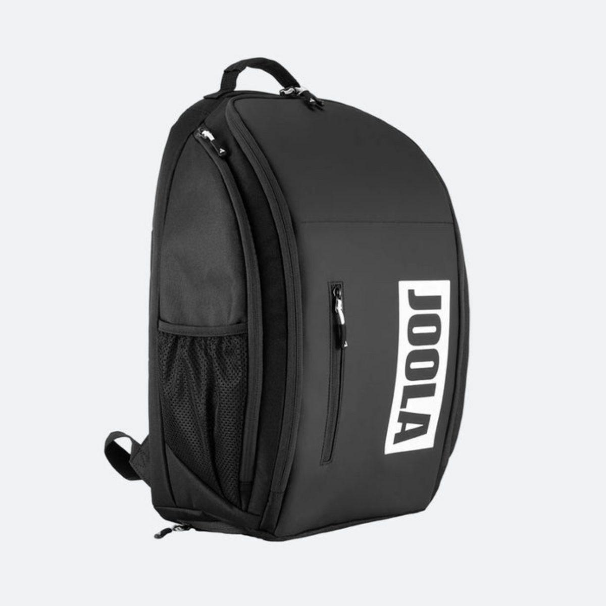 Black backpack with Joola logo on a white background