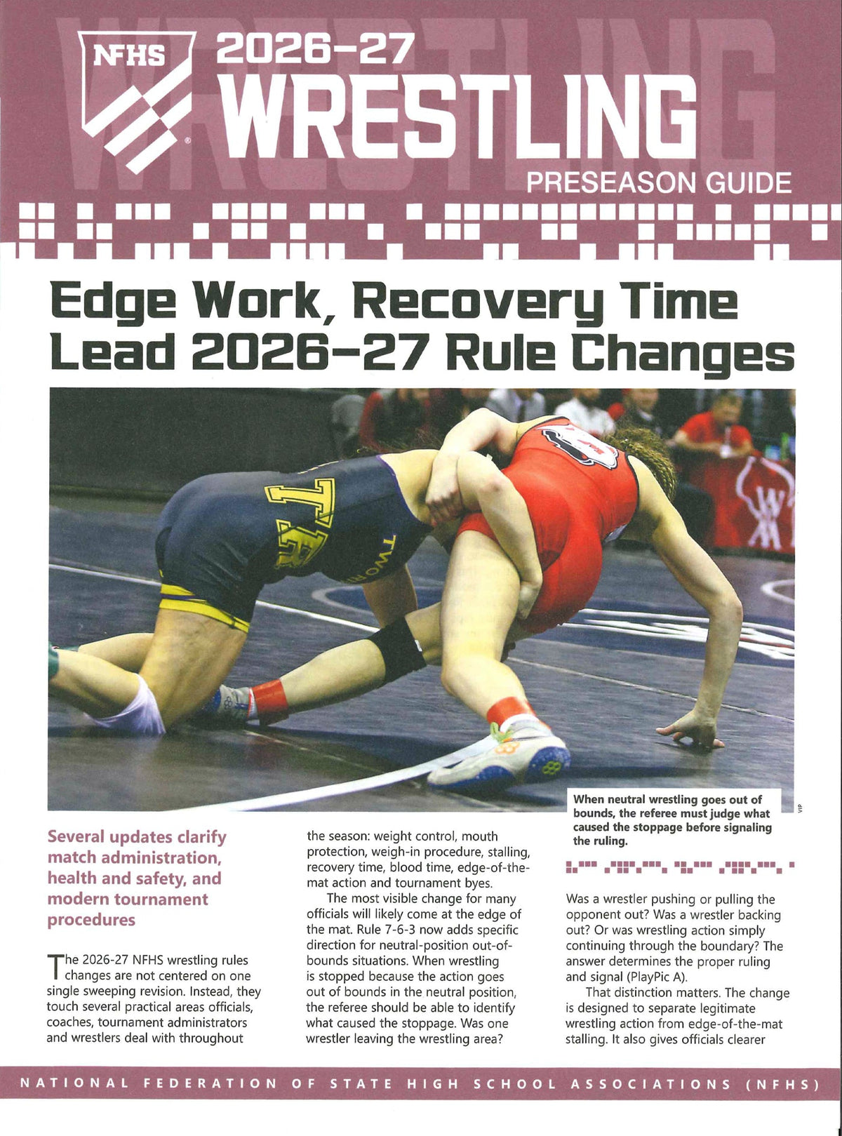 2026-27 NFHS Wrestling Preseason Guide - front cover