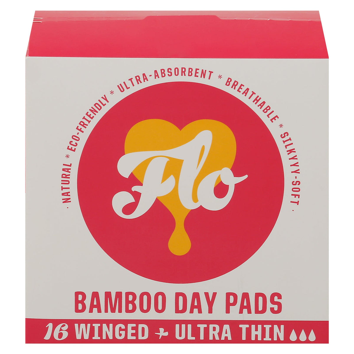 Flo Bamboo Day Pads with Wings, 16 ct (Case of 8)