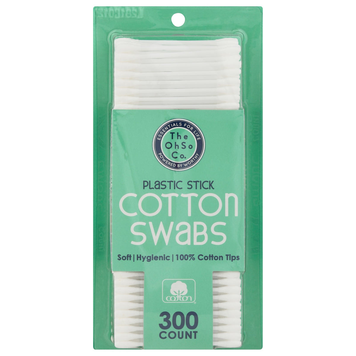 The Ohso Plastic Stick Cotton Swabs, 300 ct (Case of 32)
