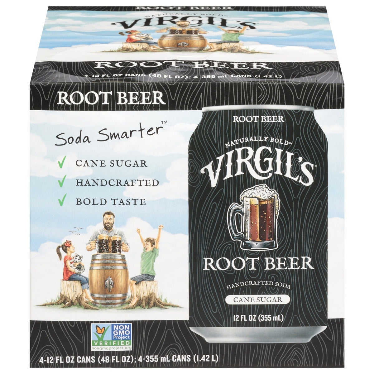 Virgil's Root Beer Soda, 4 x 12 fl oz (Case of 6)