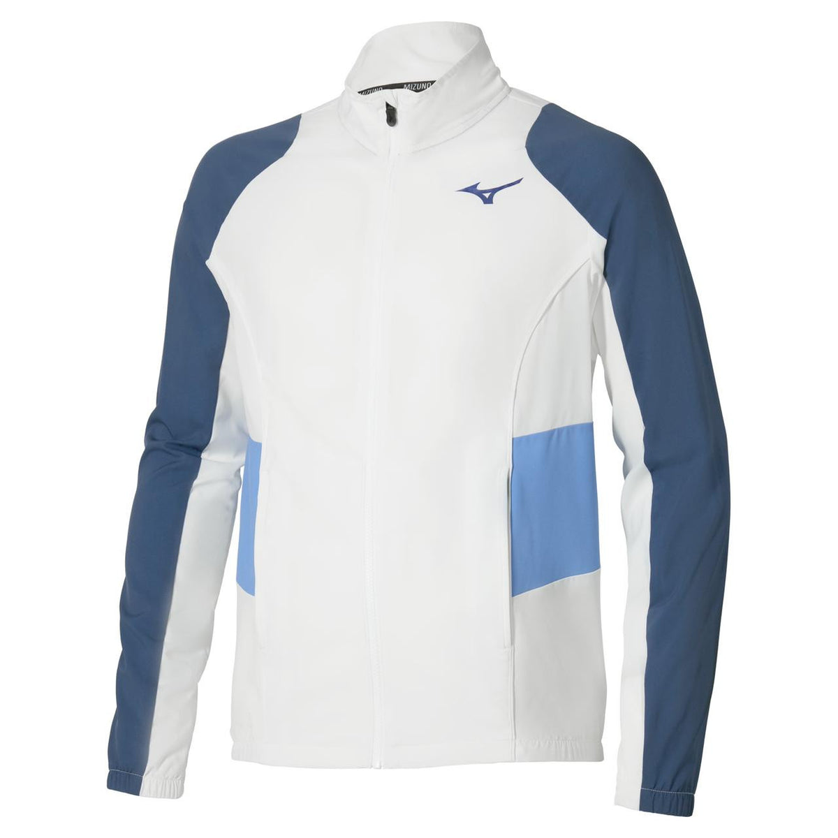 Mizuno Men's Shadow Tennis Jacket in White-Estate Blue - product image