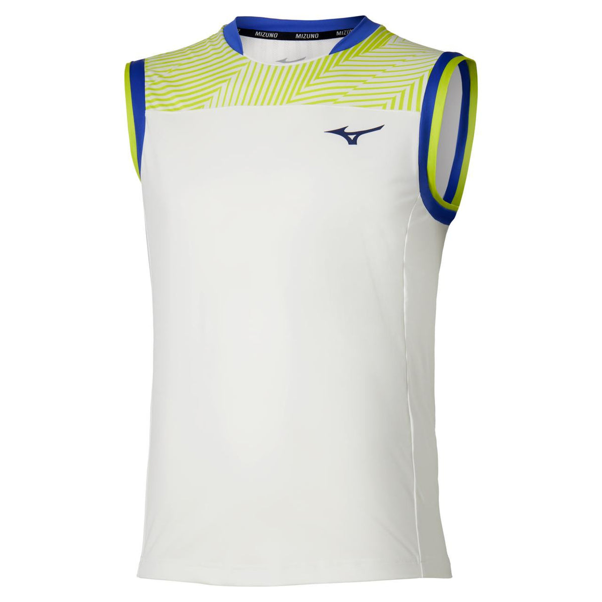 Mizuno Racquet Sports Men's Shadow Sleeveless Tee in White-Yellow - product image