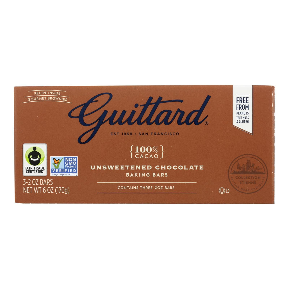 Guittard Unsweetened Baking Chocolate, 2 oz (Case of 12)
