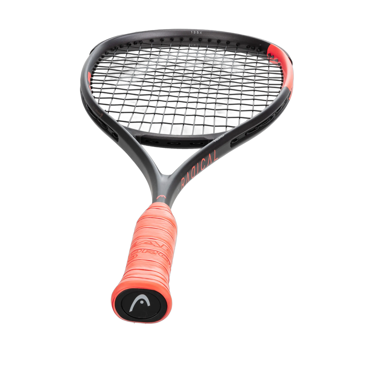 Head Radical 135 X 2026 Squash Racquet in Black/Orange - grip detail