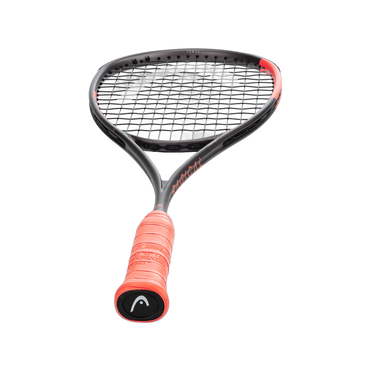 Head Radical 120 SB 2026 Squash Racquet in Black/Orange - grip detail