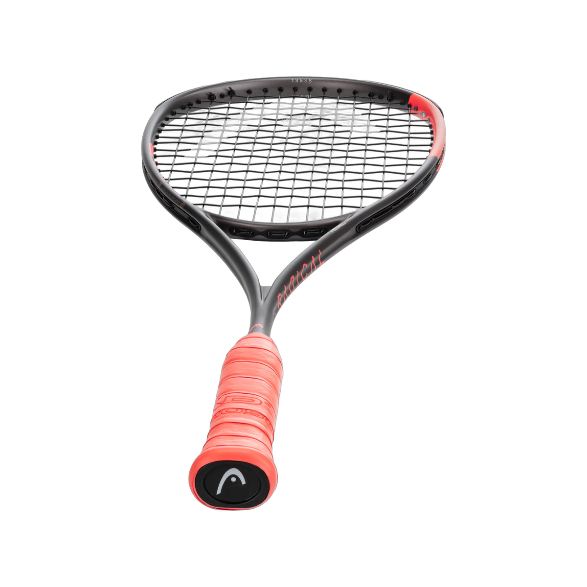 Head Radical 135 SB 2026 Squash Racquet in Black/Orange - grip detail