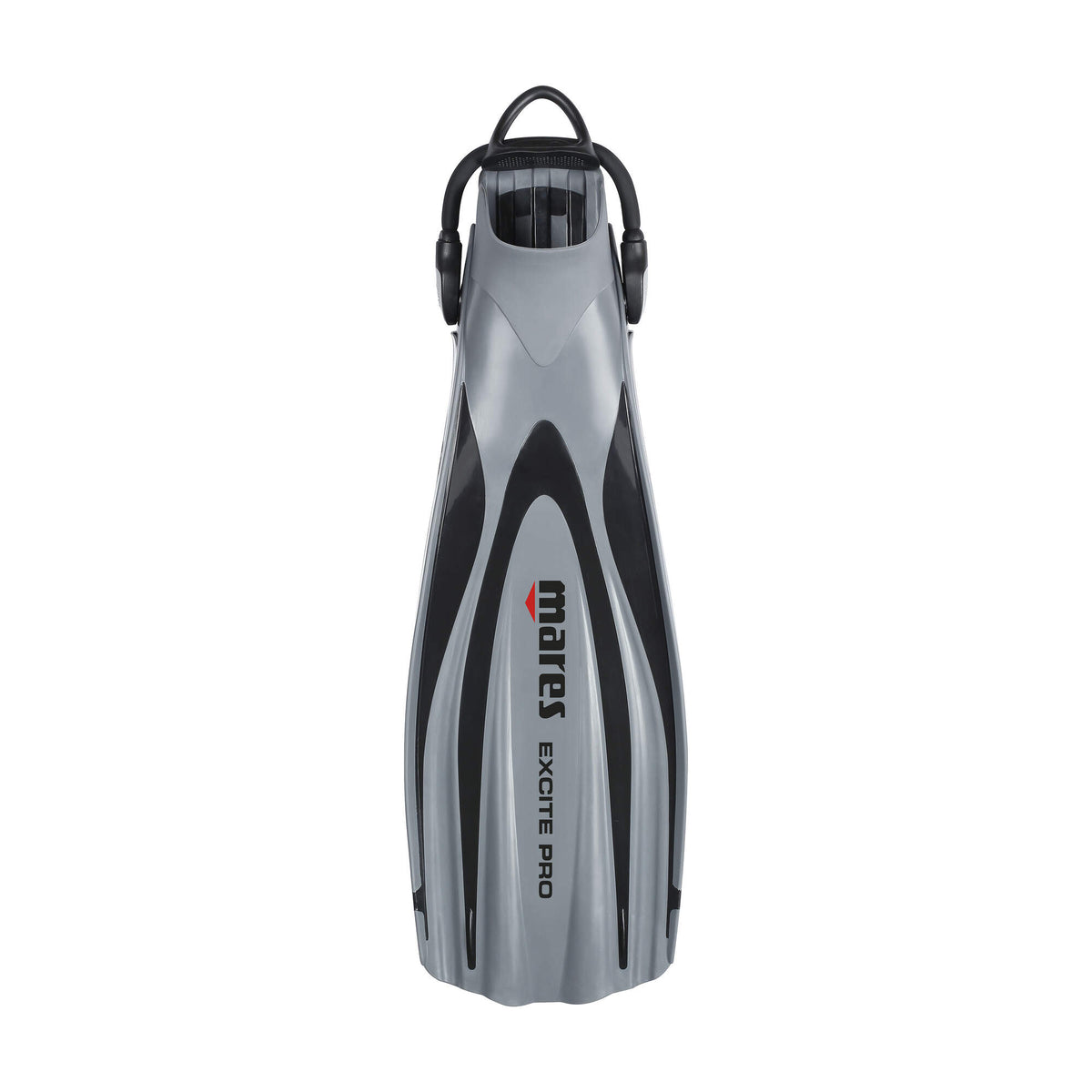 Mares Excite Pro Open Heel Diving Fins, Grey in Grey - front view