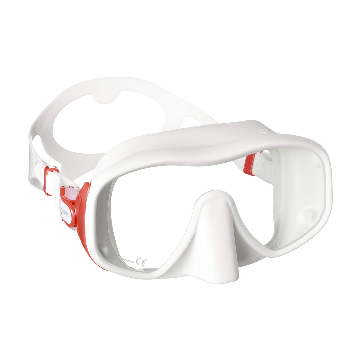 Mares Juno Frameless Diving Mask in Red/White - front view
