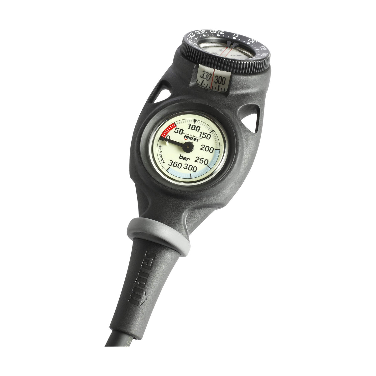 Mares Mission 2C Pressure Gauge and Compass Console - front view