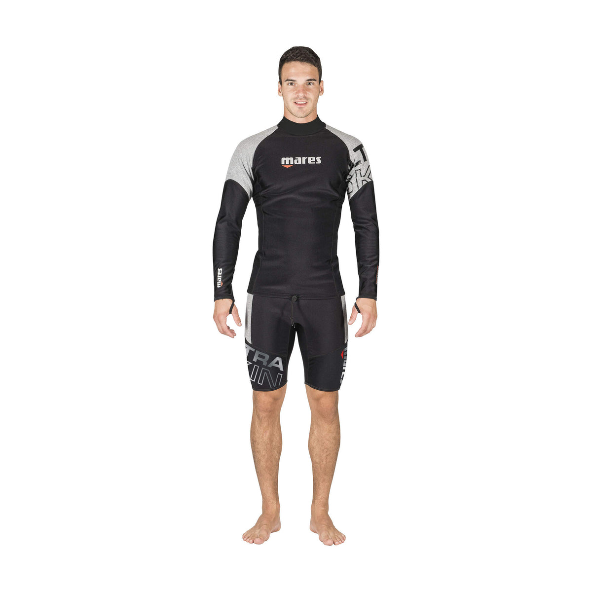 Mares Ultra Skin Long Sleeve Dive Top Mens, Black and Grey - lifestyle
